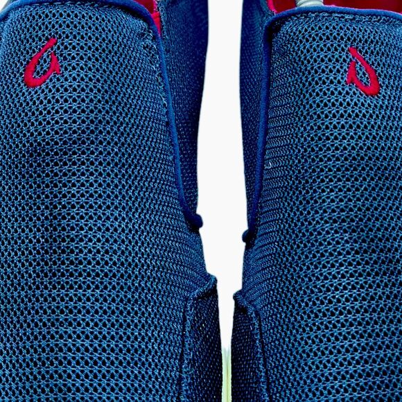 Olukai Shoes Men Size 9.5 Nohea Mesh Knit Loafers Blue Red Casual Sneakers - Picture 4 of 6